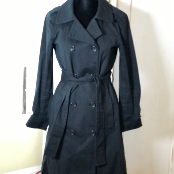 Theory trench coat belted black s - Picture 4 of 7